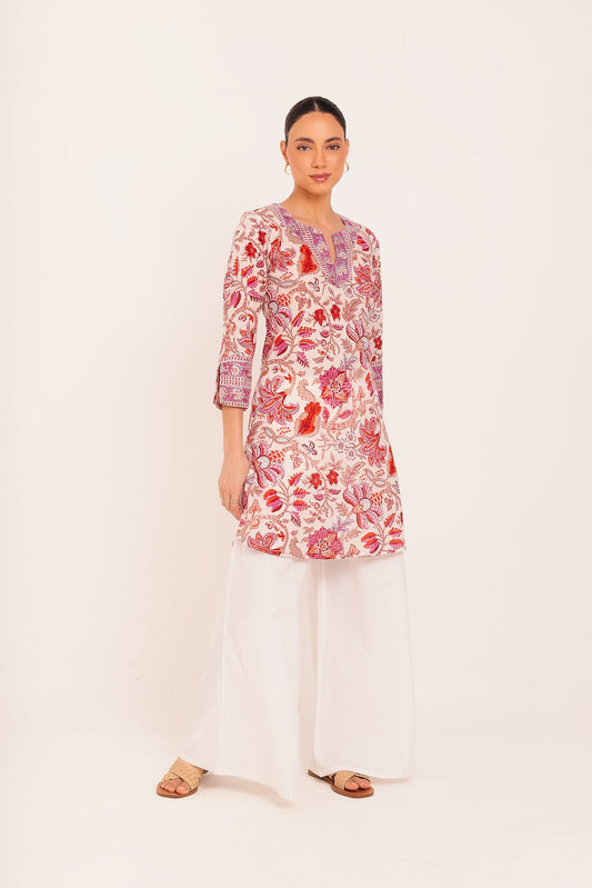 Túnica Marrocos Flores