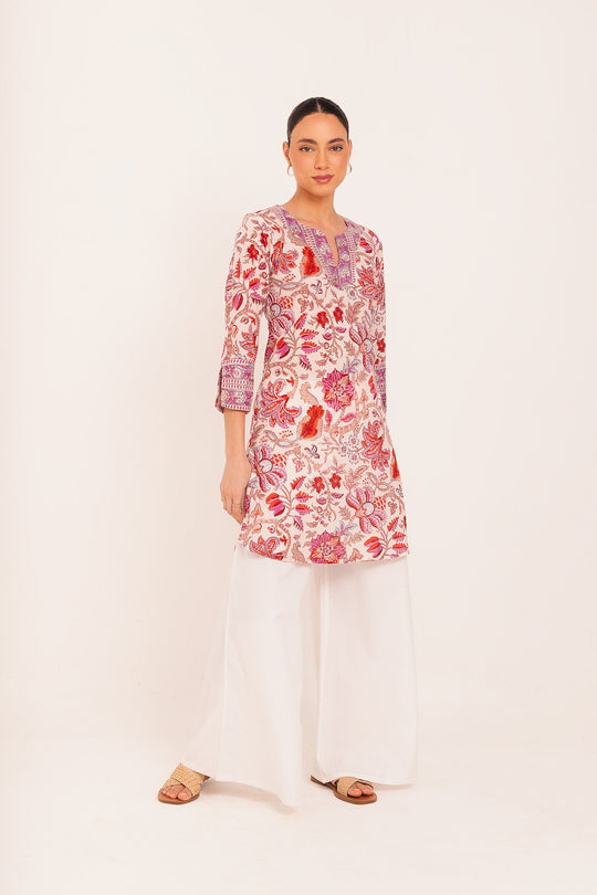 Túnica Marrocos Flores