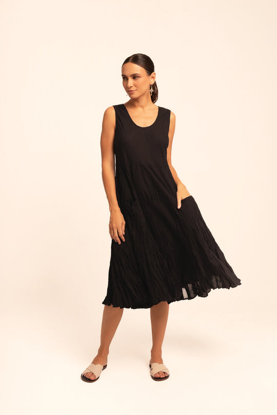 Vestido Girassol Midi Noir