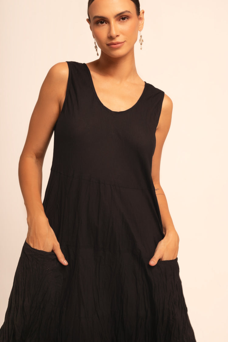 Vestido Girassol Midi Noir