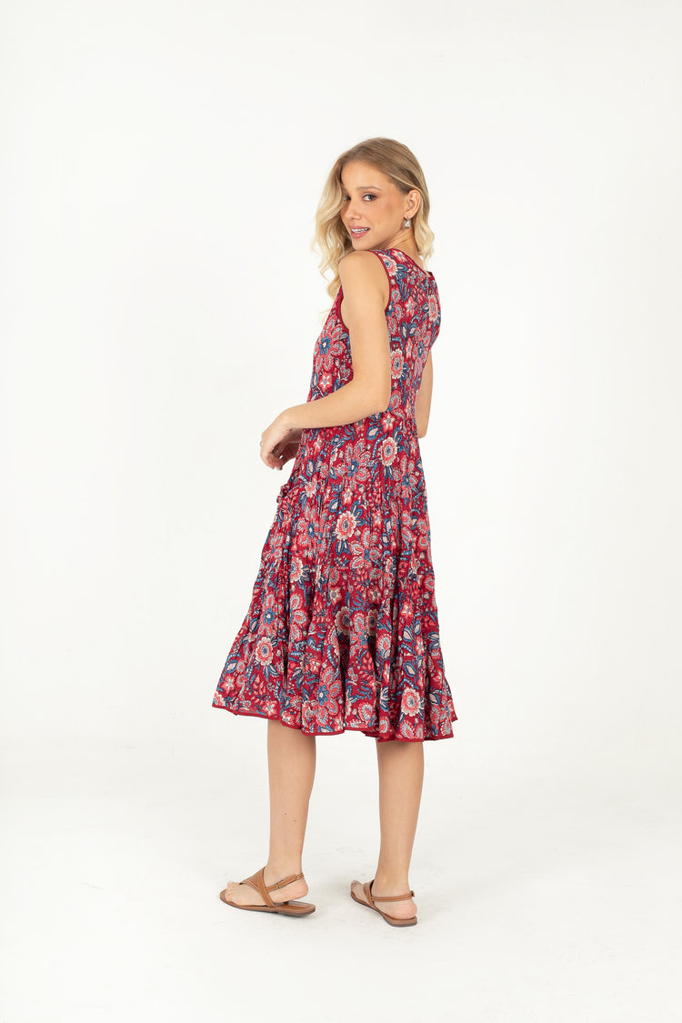 Vestido Girassol Midi Rouge