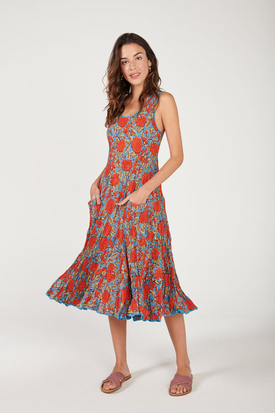 Vestido Girassol Midi Roses