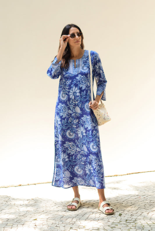 Túnica Longa Tangier Azul