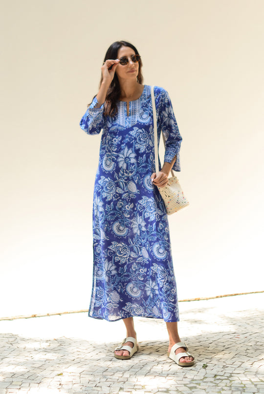 Túnica Longa Tangier Azul