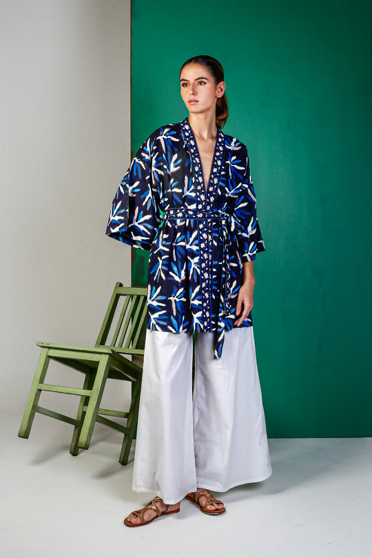 Kimono Curto Feuilles