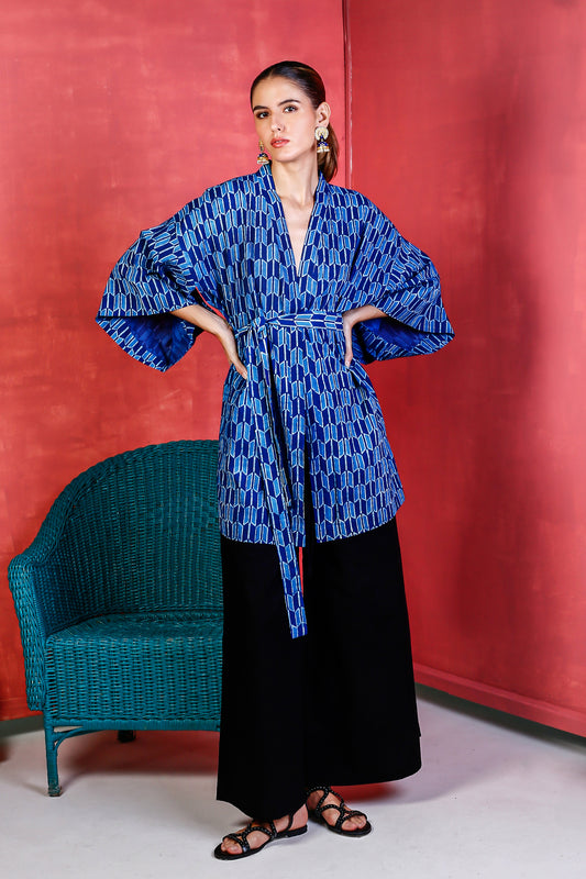 Kimono Curto Índigo