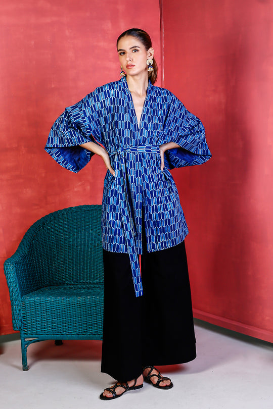Kimono Curto Índigo