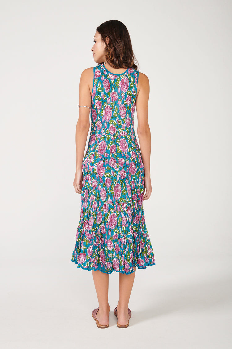 Vestido Girassol Midi Turquoise