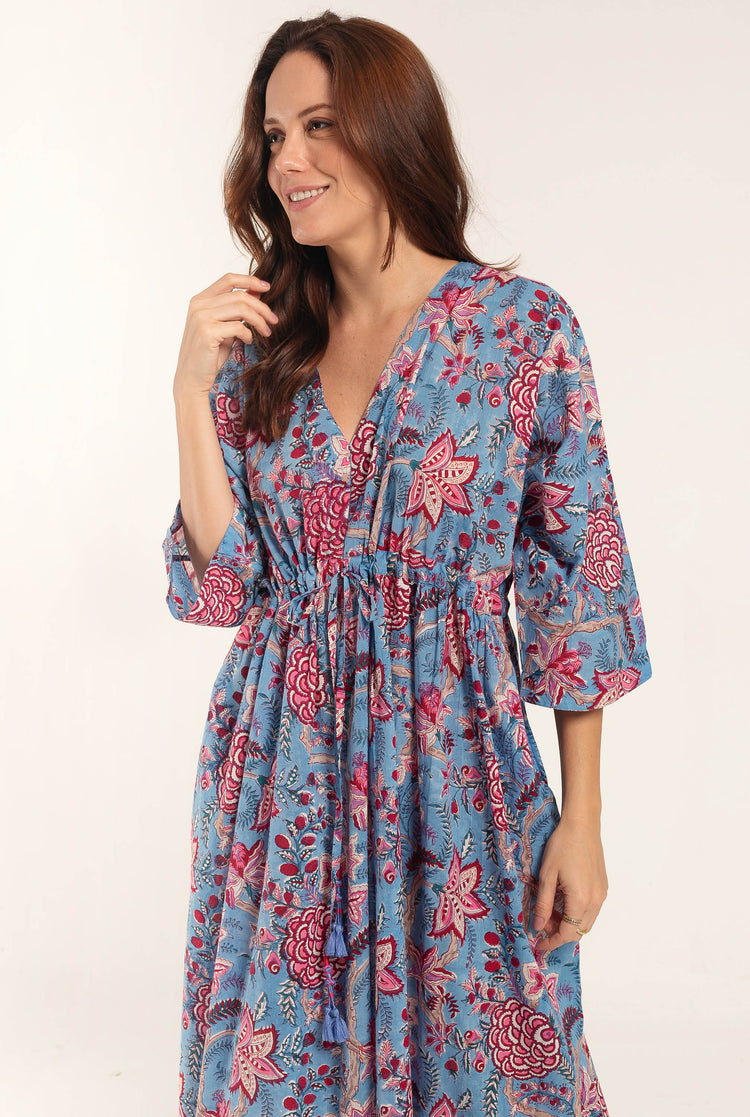Kaftan Boho Bleu