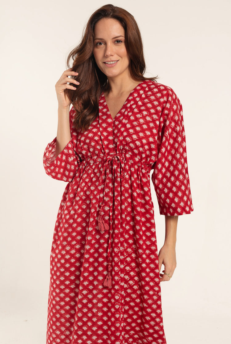 Kaftan Boho Rouge
