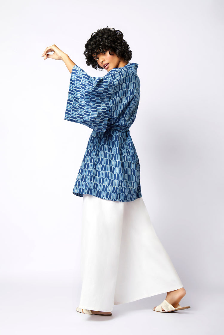 Kimono Curto Índigo