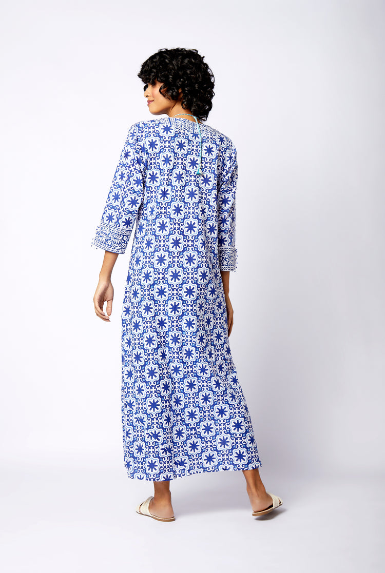 Túnica Longa Marrocos Blue