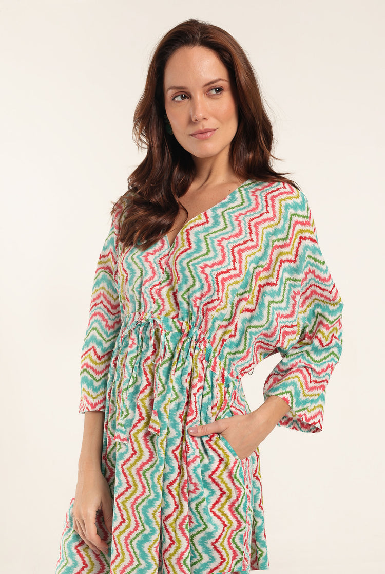 Kaftan Ikat Aqua