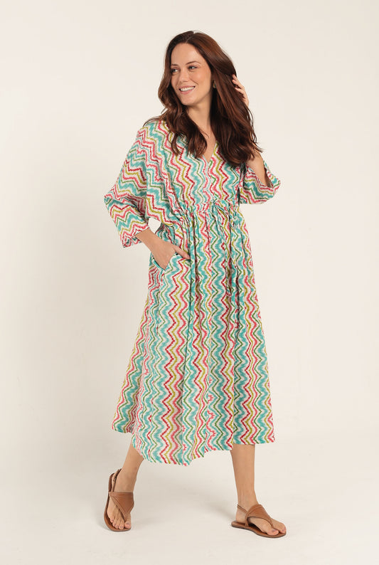 Kaftan Ikat Aqua