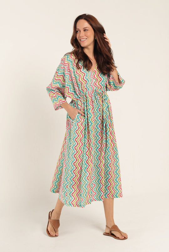 Kaftan Ikat Aqua