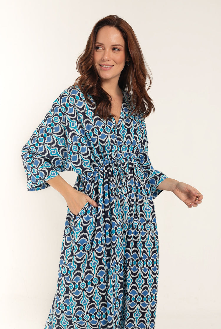 Kaftan Ikat Azul