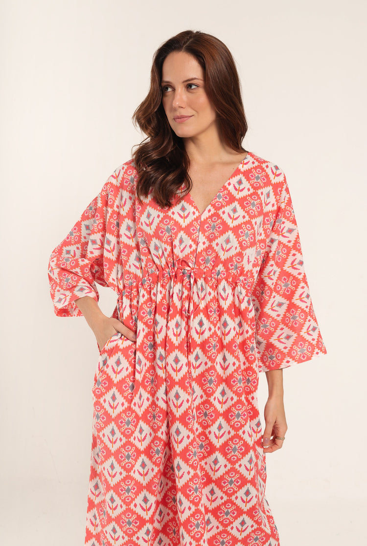 Kaftan Ikat Peach