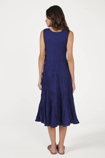 Vestido Girassol Midi Bleu